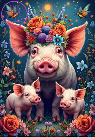 ALIPSON Puzzle Prasečí rodinka na procházce 1000 dílků