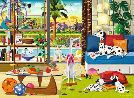 RAVENSBURGER Domácí mazlíčci z Palm Springs 500 dílků