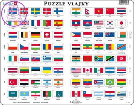 LARSEN Puzzle Vlajky 80 dílků