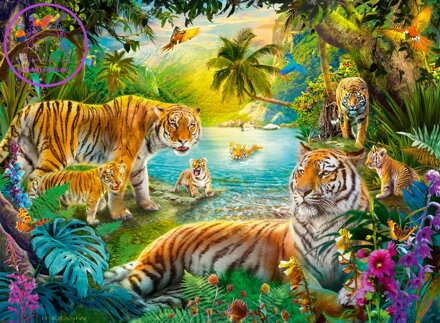 RAVENSBURGER Puzzle Oáza tygrů 500 dílků