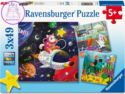 RAVENSBURGER Puzzle Profese z říše fantazie, 3x49 dílků