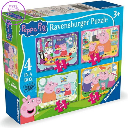 RAVENSBURGER Puzzle Prasátko Peppa 4v1 (12,16,20,24 dílků)