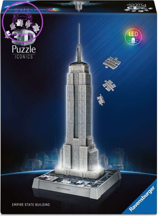 RAVENSBURGER Svítící 3D puzzle Iconics: Empire State Building (Noční edice) 216 dílků