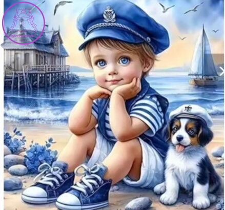 NORIMPEX Diamantové malování Malý námořník 30x40cm