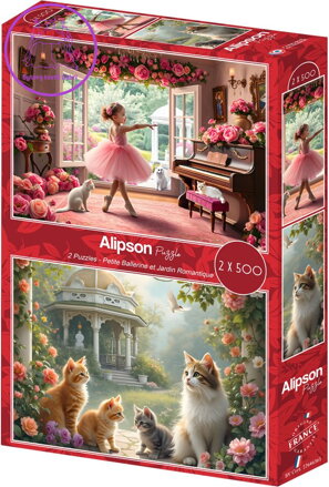 ALIPSON Puzzle Malá balerína a Romantická zahrada 2x500 dílků