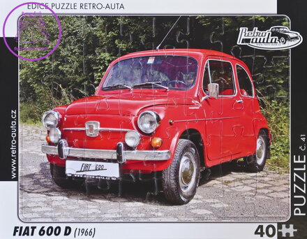 RETRO-AUTA Puzzle č.41 FIAT 600 D (1966) 40 dílků
