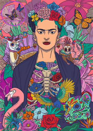 TREFL Puzzle Premium Plus Frida Kahlo: Rozkvetlá duše 1000 dílků