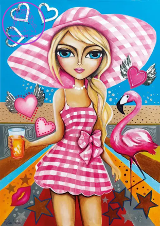 MAGNOLIA Puzzle Dáma v růžovém 1000 dílků