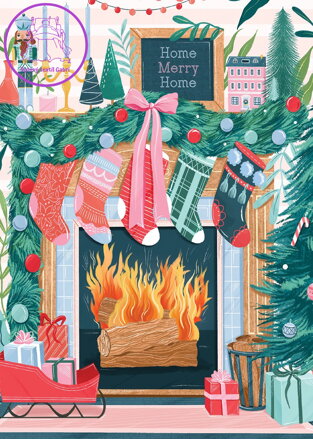 PIECES & PEACE Puzzle Vánoční krb 500 dílků