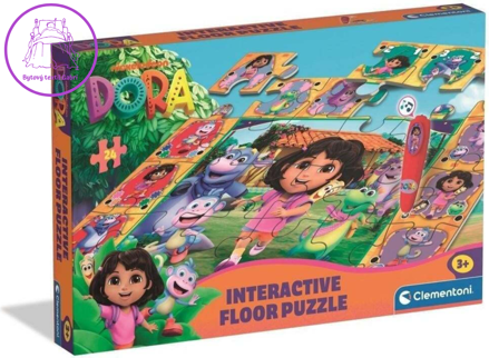 CLEMENTONI Podlahové puzzle s interaktivním perem Dora průzkumnice 24 dílků