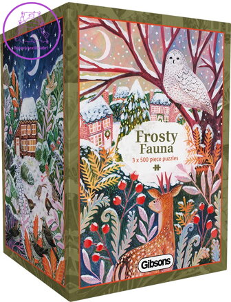 GIBSONS Puzzle Mrazivá fauna 3x500 dílků