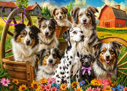 CASTORLAND Puzzle Šťastní psi na venkově 260 dílků