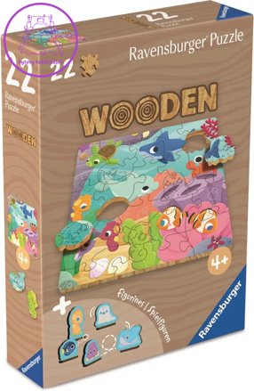 RAVENSBURGER Dřevěné puzzle Podmořský svět 22 dílků