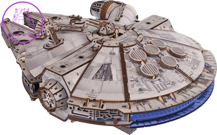 UGEARS 3D puzzle Star Wars: Millennium Falcon 1235 dílků
