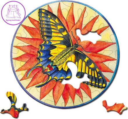 CURIOSI Kulaté puzzle Picoli: Motýl 33 dílků