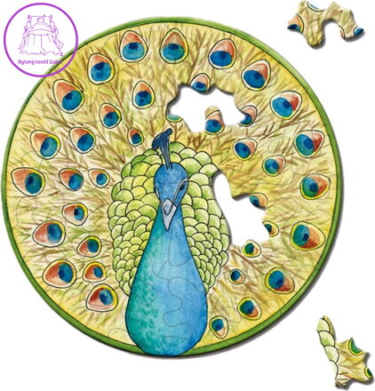 CURIOSI Kulaté puzzle Picoli: Páv 33 dílků