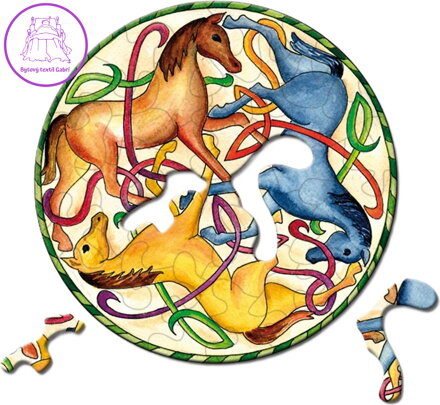 CURIOSI Kulaté puzzle Picoli: Koně 33 dílků