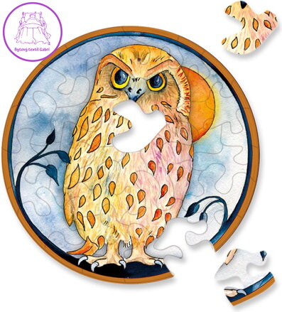 CURIOSI Kulaté puzzle Picoli: Sova 33 dílků