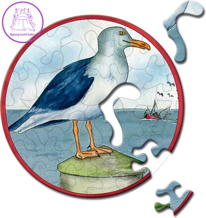 CURIOSI Kulaté puzzle Picoli: Racek 33 dílků