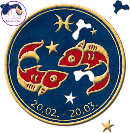 CURIOSI Kulaté puzzle Zvěrokruh: Ryby 33 dílků