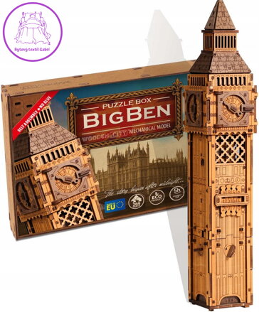 WOODEN CITY 3D dřevěné puzzle Escape puzzle box: Big Ben 269 dílků
