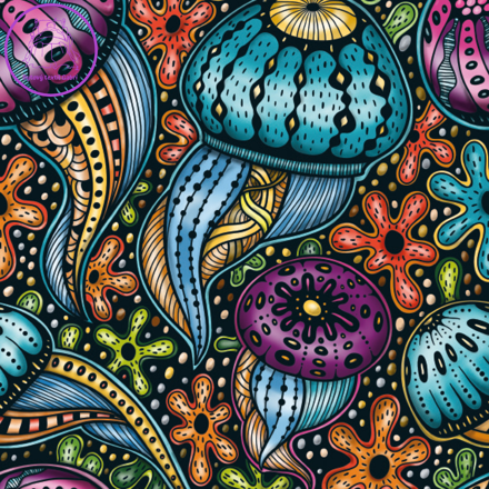 CURIOSI Čtvercové puzzle Q Life: Barevné medúzy 72 dílků