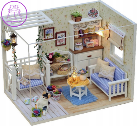 KIK DIY model - Retro obývací pokoj s LED osvětlením