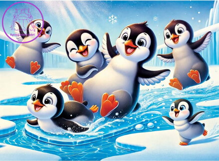 WOODEN CITY Dřevěné puzzle Veselí tučňáci 40 dílků