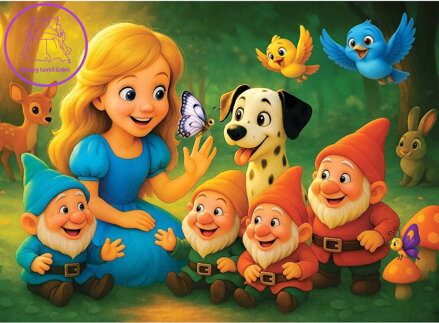 WOODEN CITY Dřevěné puzzle Princezna a trpaslíci 40 dílků