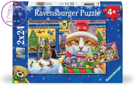 RAVENSBURGER Puzzle Vánoční koťata 2x24 dílků
