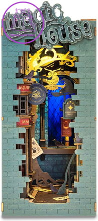 ROBOTIME Rolife DIY 3D Zarážka na knihy: Kouzelnická ulička s LED osvětlením 216 dílků