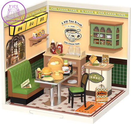 ROBOTIME Rolife DIY House: Hongkongská kavárna s LED osvětlením 114 dílků