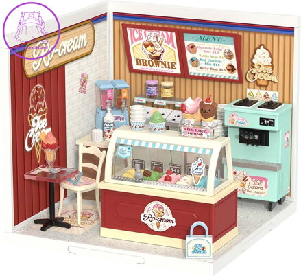 ROBOTIME Rolife DIY House: Zmrzlinárna s LED osvětlením 144 dílků