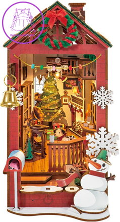 ROBOTIME Rolife DIY 3D Zarážka na knihy: Chaloupka 206 dílků