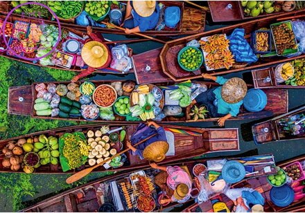 CLEMENTONI Puzzle Thajský plovoucí trh 1000 dílků