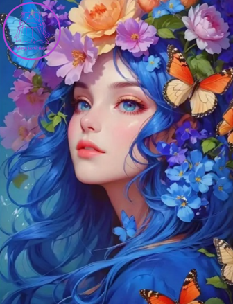 NORIMPEX Diamantové malování Dívka s květy ve vlasech 30x40cm