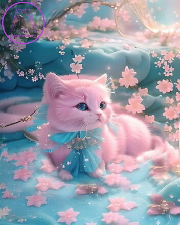 NORIMPEX Diamantové malování Růžová kočka 30x40cm