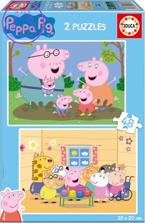 EDUCA Puzzle Prasátko Peppa 2x48 dílků
