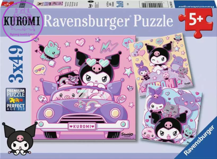 RAVENSBURGER Puzzle Kuromi 3x49 dílků
