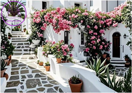 NORIMPEX Diamantové malování Kvetoucí patio 30x40cm