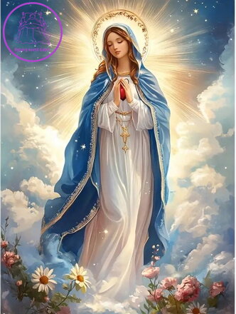 NORIMPEX Diamantové malování Panna Maria v oblacích 30x40cm