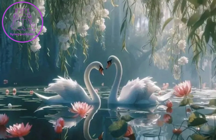 NORIMPEX Diamantové malování Labutě 30x40cm