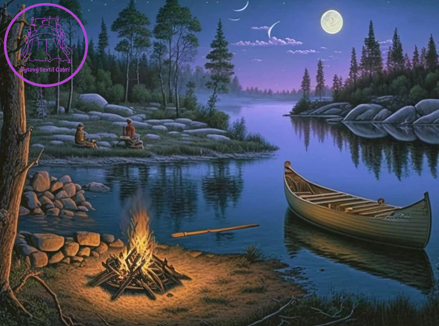 NORIMPEX Diamantové malování Kempování u jezera 30x40cm