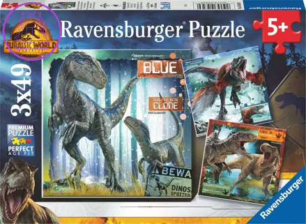 RAVENSBURGER Puzzle Jurský svět: Nadvláda 3x49 dílků