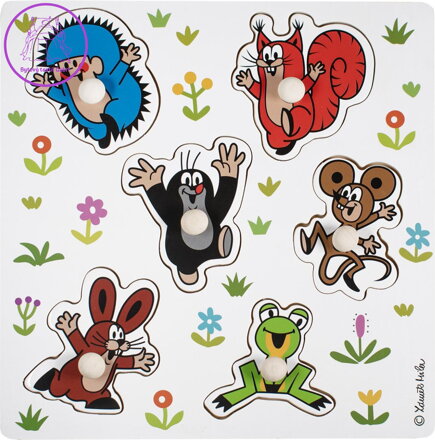 TEDDIES Dřevěná vkládačka Krteček a kamarádi