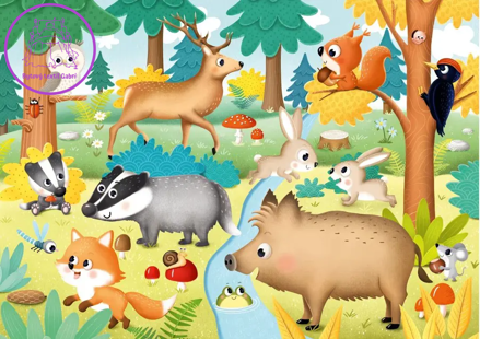 DINO Puzzle Lesní zvířátka XL 15 dílků