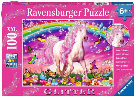 RAVENSBURGER Třpytivé puzzle Kůň ve snu XXL 100 dílků
