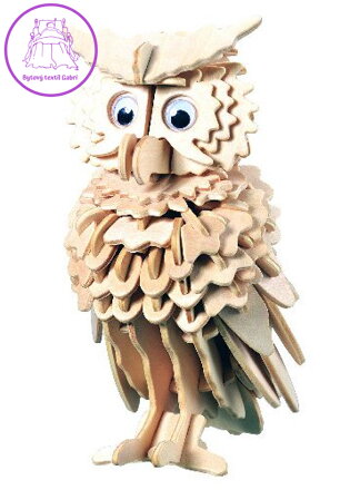 WOODEN TOY , WCK 3D puzzle Sova 148 dílků