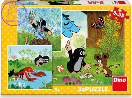 DINO Puzzle Krtek a kalhotky 3x55 dílků
