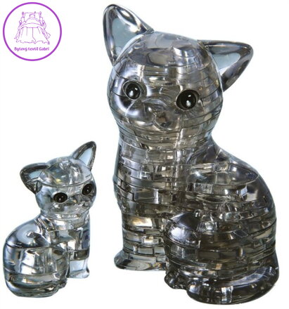 HCM KINZEL 3D Crystal puzzle Kočka s koťátkem 49 dílků